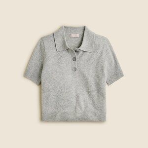J. Crew cashmere cropped sweater polo